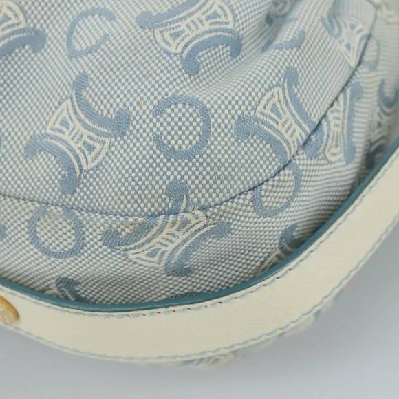 CELINE C Macadam Canvas Shoulder Bag Light Blue Auth 107709 - Picture 9 of 16